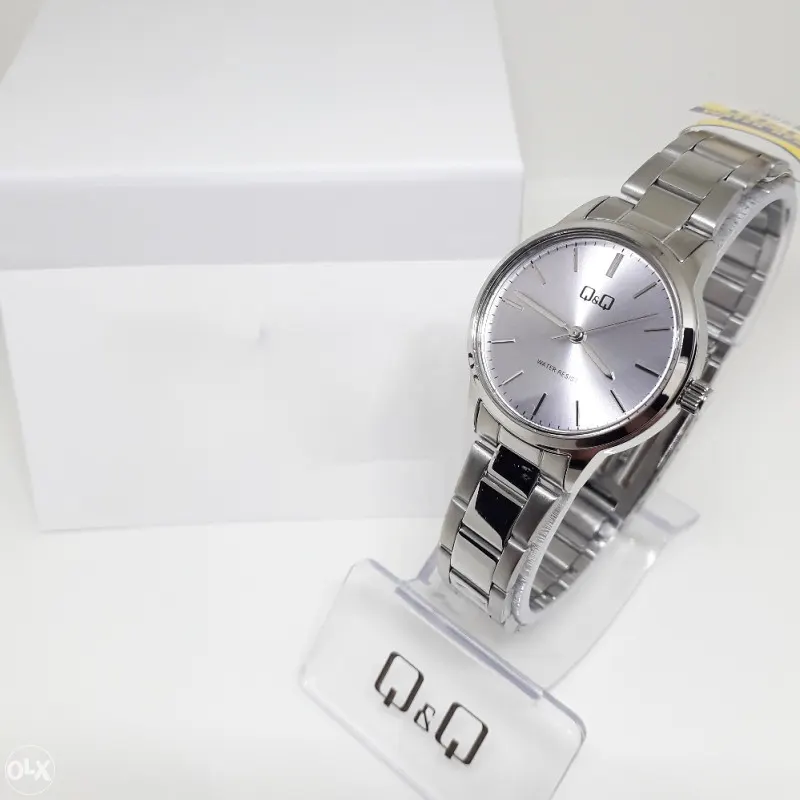 Q&Q Light Blue Dial Stainless Steel Ladies Watch- Q969J232Y